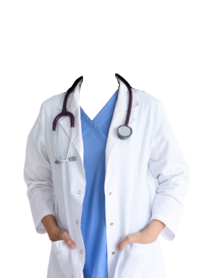 a female doctor standing with her hands on her hips