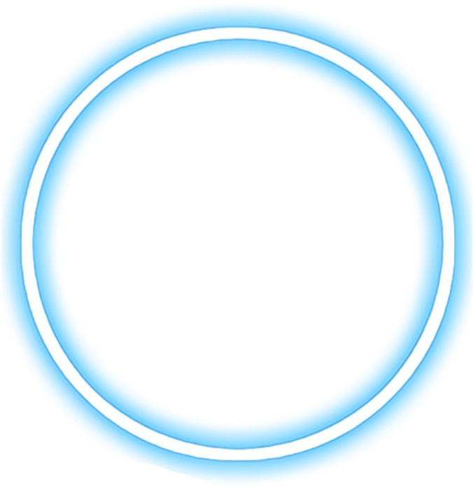 a blue circle with a white background