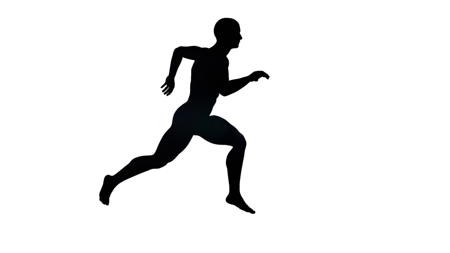a silhouette of a man running