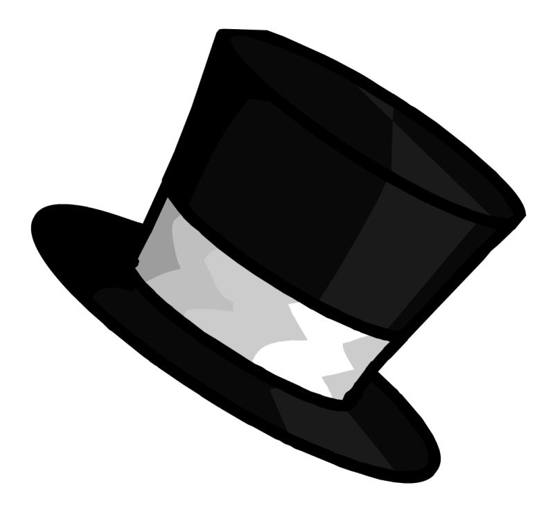 a black and white top hat
