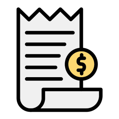 a document with a coin on it
