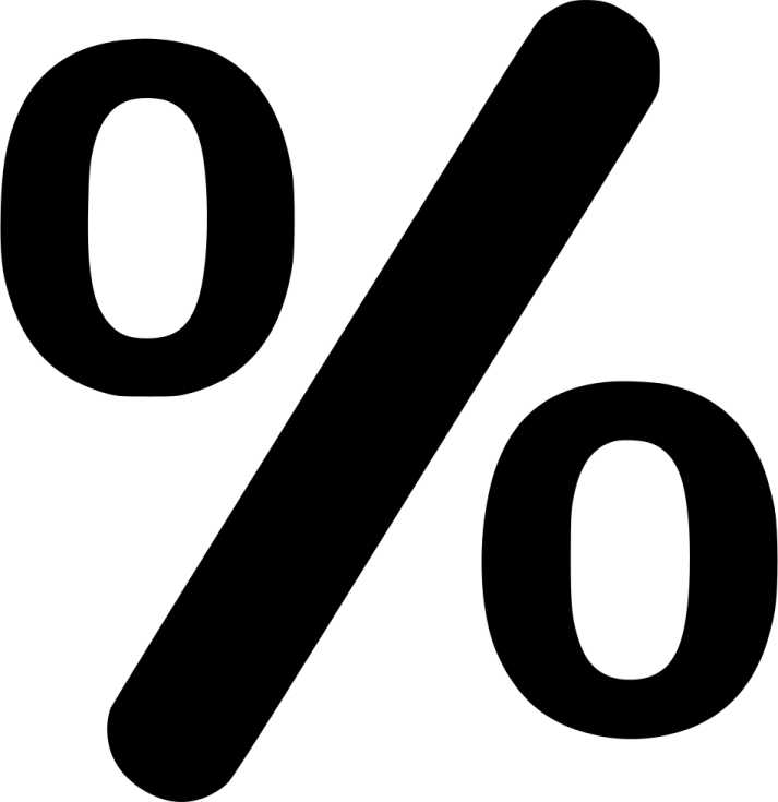 a black and white percentage symbol