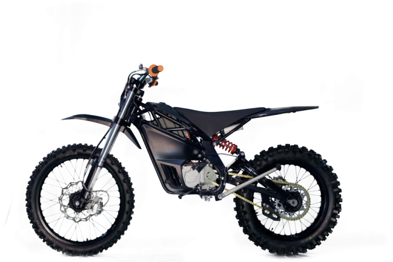 a dirt bike on a white background
