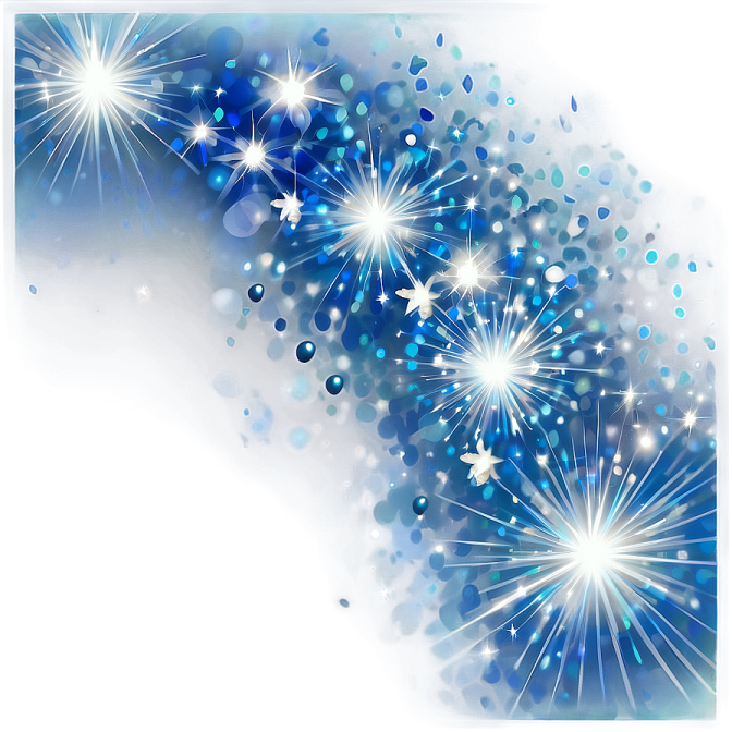 a blue and white background with sparkles