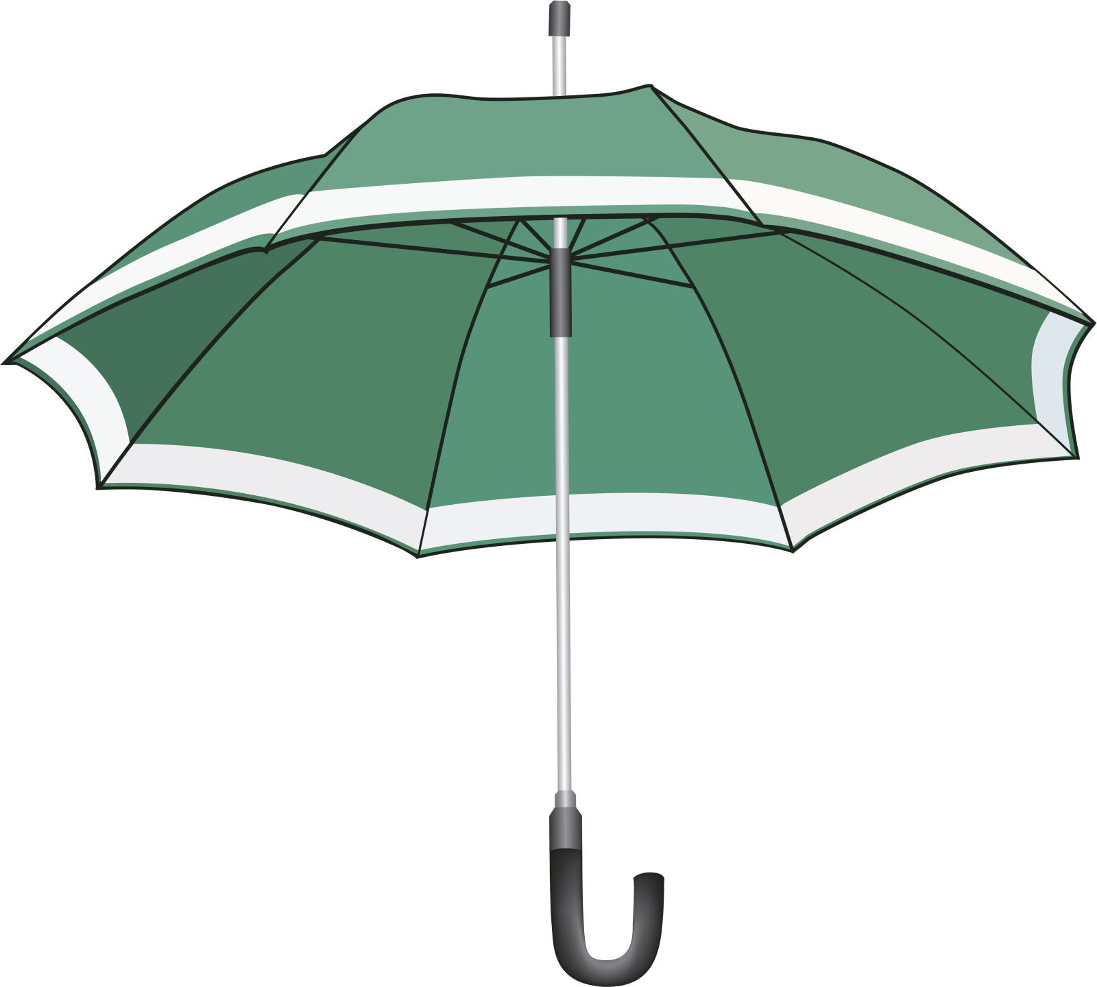 a green umbrella on a white background