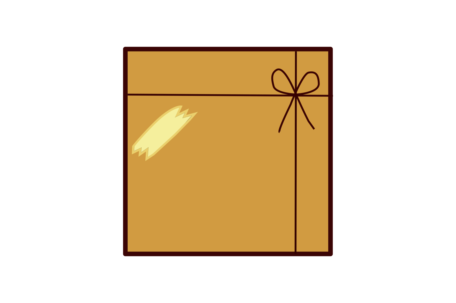 a brown envelope with a ribbon tied around it