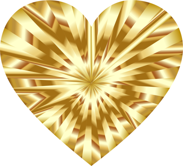 a golden heart shaped diamond