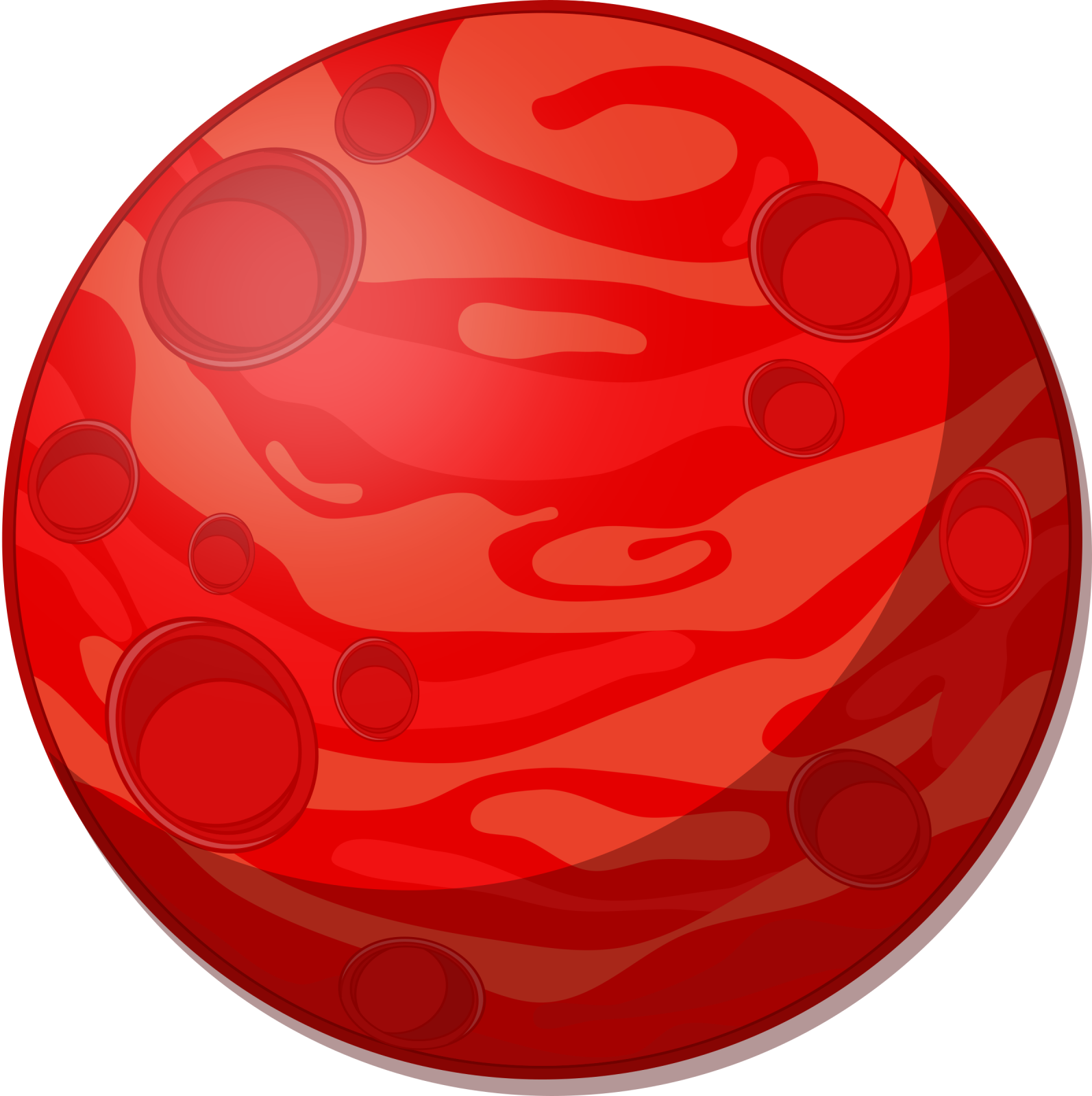 an image of a red planet on a white background