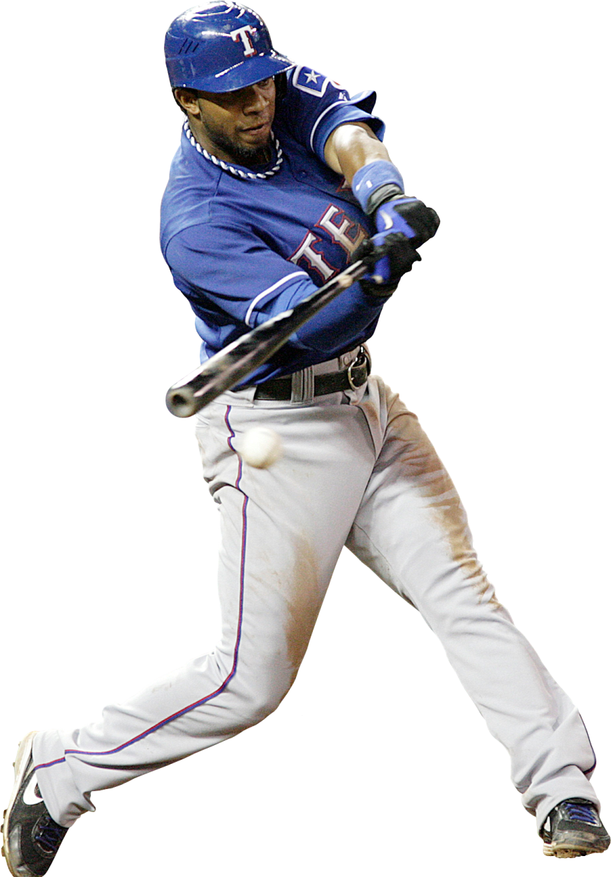 a baseball player swinging a bat at a ball
