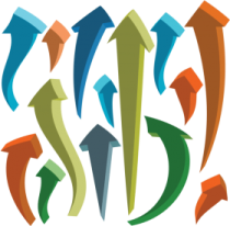 a group of arrows in different colors