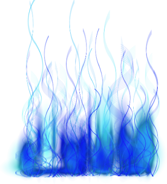 a blue flame on a white background
