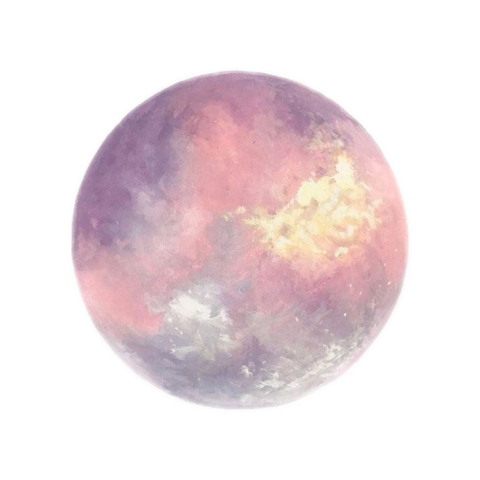 a watercolor painting of the moon
