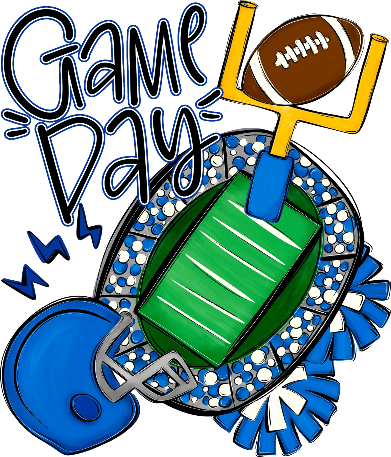 a football ball with the words game day on it