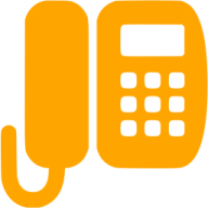 an orange phone with a white background