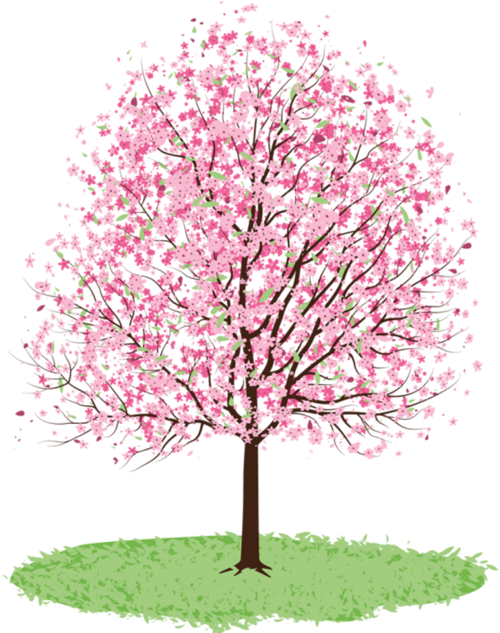 a tree with pink flowers on it
