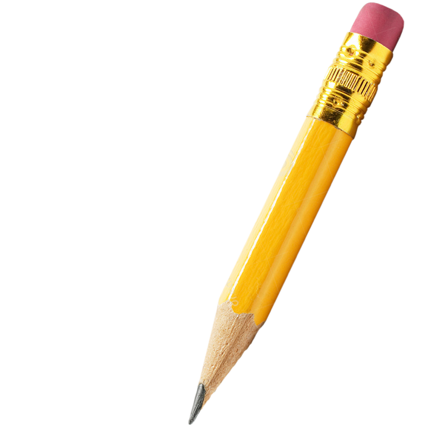 a yellow pencil with a pink eraser on it