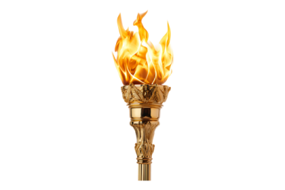 a torch with flames on it