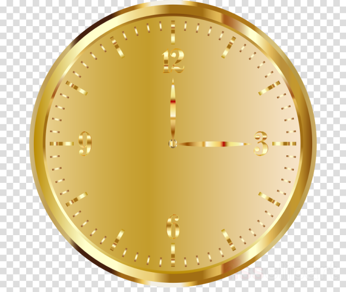 a gold clock on a transparent background