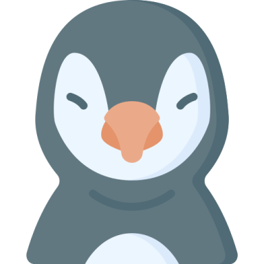 a penguin with its eyes closed