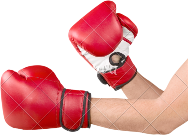 a man wearing red boxing gloves