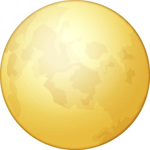 a yellow moon on a white background