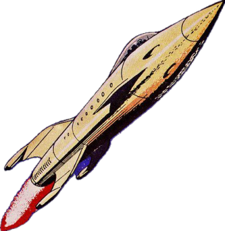 a drawing of a rocket