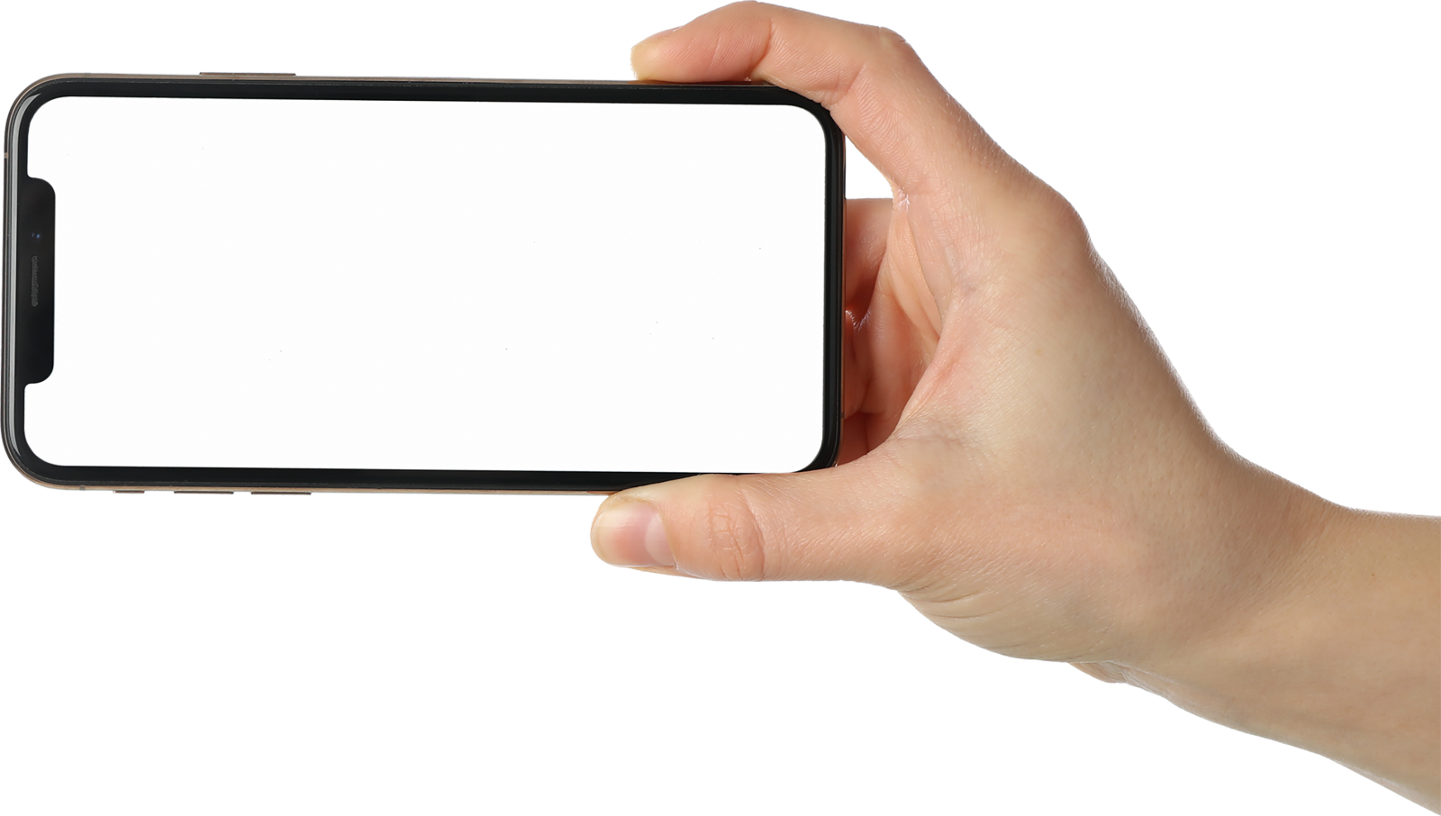 a person holding a smart phone in their hand