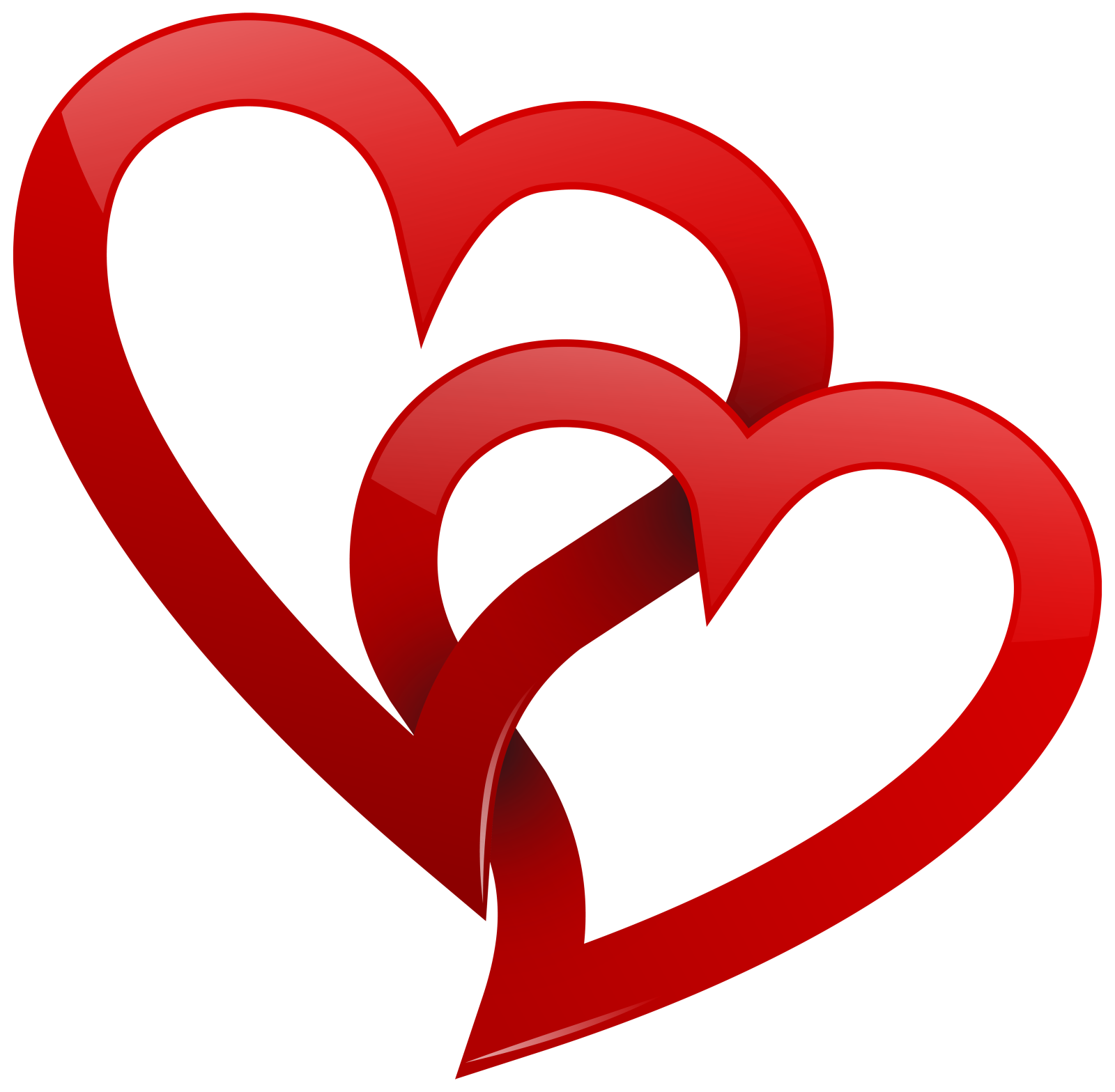 two red hearts clipart