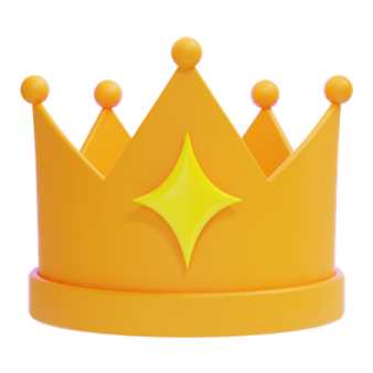 a yellow crown on a white background