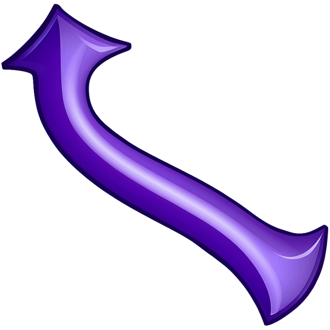 a purple arrow on a white background