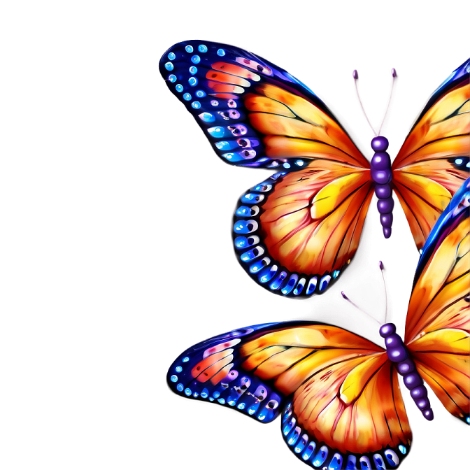 two butterflies on a white background