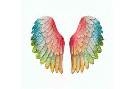 two colorful wings on a white background