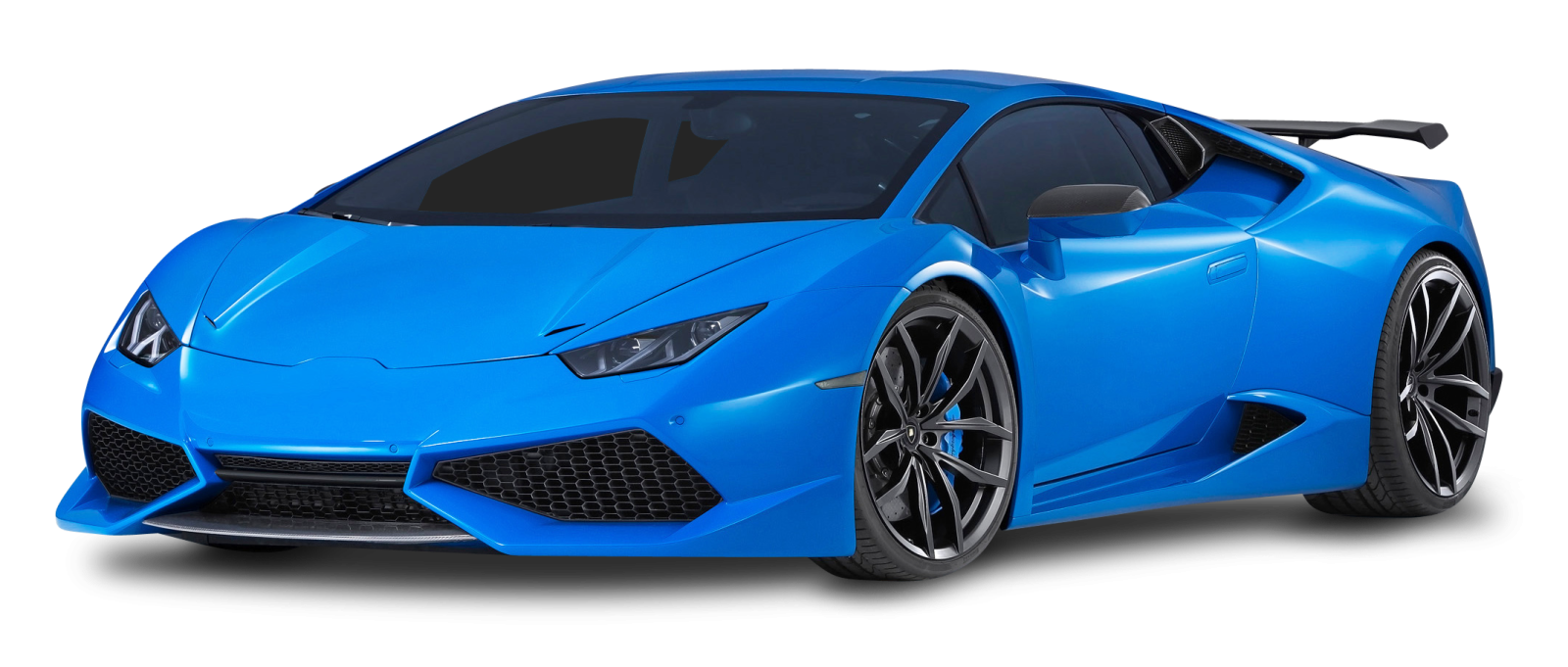 a blue sports car on a white background