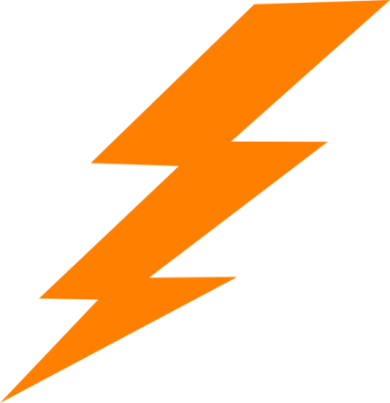 an orange lightning bolt