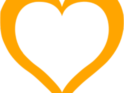 an orange heart with a white background