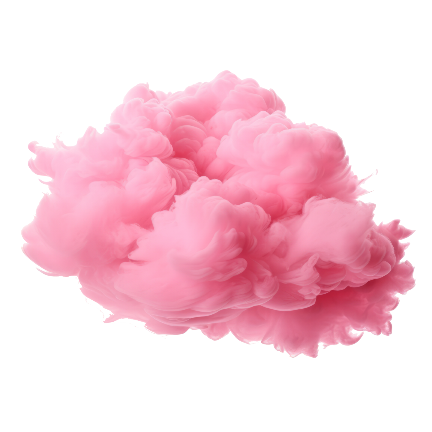 a pink cloud of ink on a white background