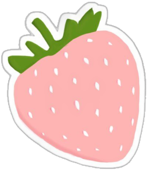 a strawberry sticker on a white background