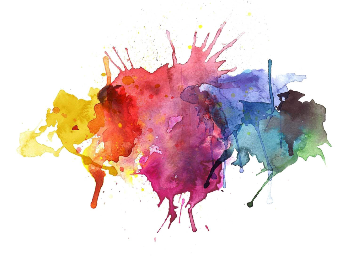 a watercolor painting of paint splashs