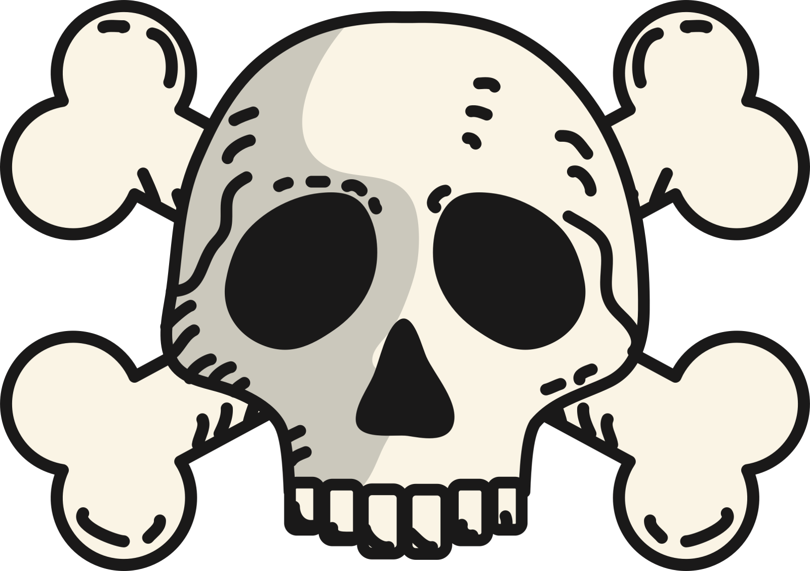 a skull with bones on it