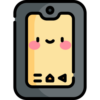 a cell phone with a smiley face on it