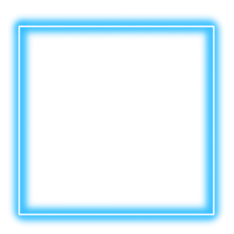 a blue square frame on a white background