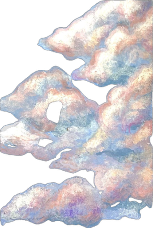 a painting of clouds in the sky