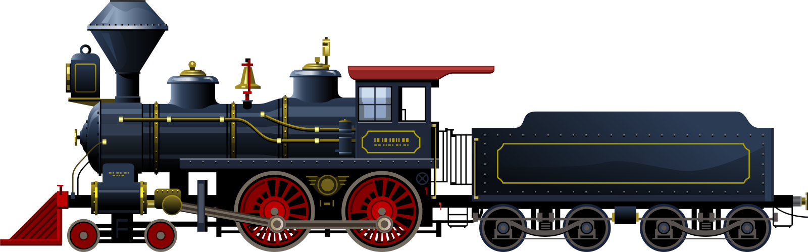 a black and red train on a white background