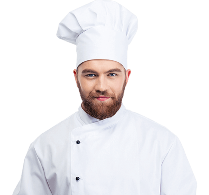 a man wearing a chef's hat and holding a knife