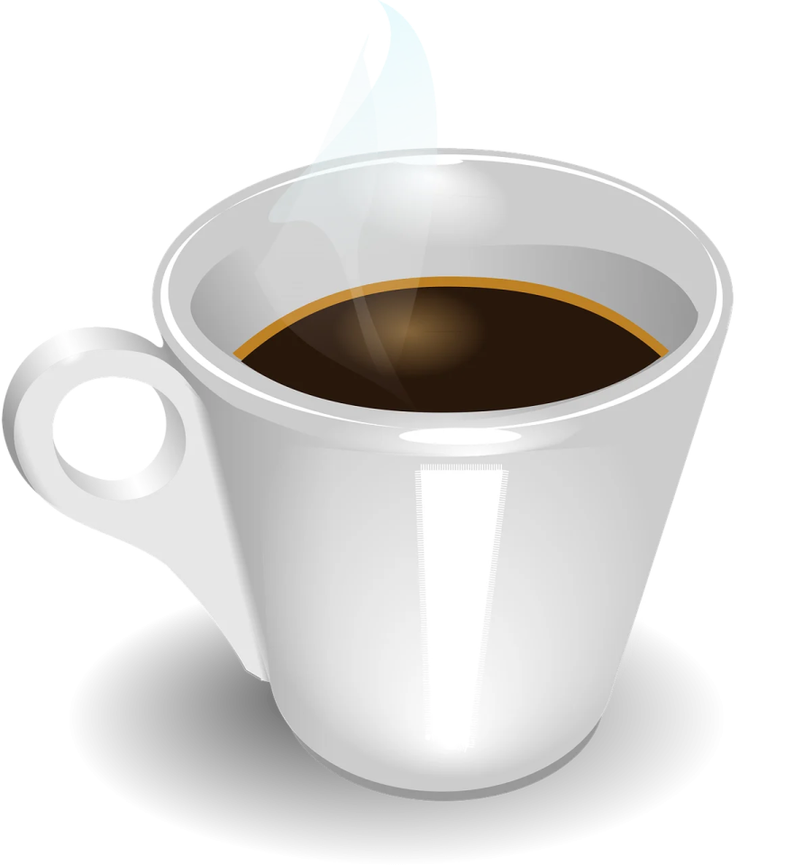 a cup of coffee on a white background