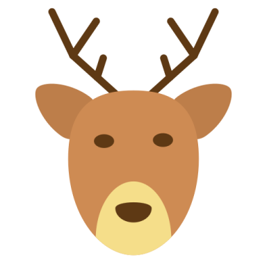 a reindeer head with ants on it