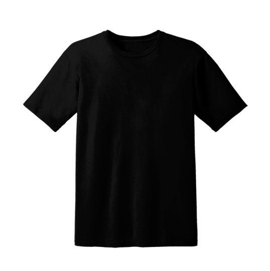 a black t - shirt on a white background