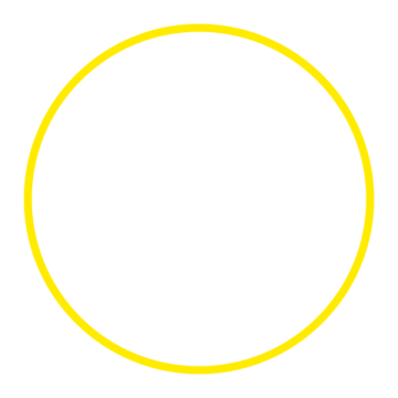 an orange circle with a white background