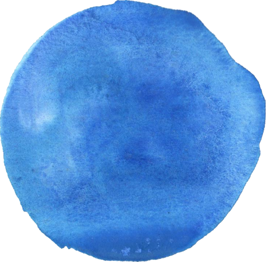 a blue circle painted with watercolor