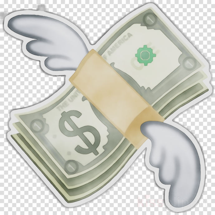 a dollar with angel wings on top of it